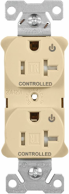EZLink Modular Duplex Receptacle, 20A, 125V, Dual Controlled, Tamper-Resistant, NEMA 5-20R, Ivory