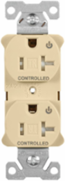 EZLink Modular Duplex Receptacle, 20A, 125V, Dual Controlled, Tamper-Resistant, NEMA 5-20R, Ivory