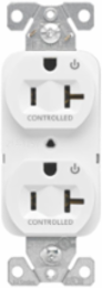 EZLink Modular Duplex Receptacle, 20A, 125V, Dual Controlled, Tamper-Resistant, NEMA 5-20R, White