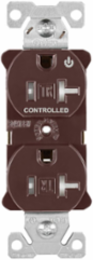 EZLink Modular Duplex Receptacle, 20A, 125V, Half Controlled, Tamper-Resistant, NEMA 5-20R, Brown
