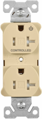 EZLink Modular Duplex Receptacle, 20A, 125V, Half Controlled, Tamper-Resistant, NEMA 5-20R, Ivory