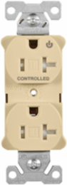 EZLink Modular Duplex Receptacle, 20A, 125V, Half Controlled, Tamper-Resistant, NEMA 5-20R, Ivory