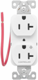 EZLink Modular Duplex Receptacle, 20A, 125V, Half Controlled, Tamper-Resistant, NEMA 5-20R, White