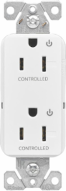 EZLink Modular Decorator Receptacle, 15A, 125V, Dual Controlled, Tamper-Resistant, NEMA 5-15R, Brown