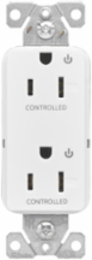 EZLink Modular Decorator Receptacle, 15A, 125V, Dual Controlled, Tamper-Resistant, NEMA 5-15R, Brown