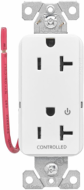 Modular Decorator Receptacle, EZLink, 20A, 125V, Tamper-Resistant, Half Controlled, NEMA 5-20R, Red