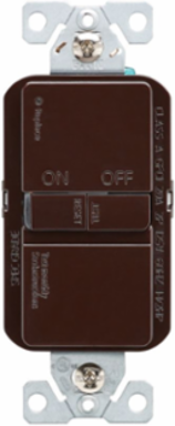 GFCI Receptacle, Slim Blankface, Self-Test, 20A, 125V, NEMA 5-20R, Brown