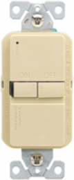 GFCI Receptacle, Slim Blankface, Self-Test, 20A, 125V, NEMA 5-20R, Ivory