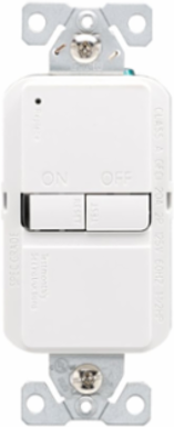 GFCI Receptacle, Slim Blankface, Self-Test, 20A, 125V, NEMA 5-20R, White