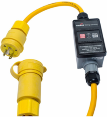 Portable GFCI, 15A, 120V, NEMA 5-15, 25 ft Cord, Straight Blade, Watertight, NEMA 4X