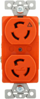 Locking Isolated Ground Receptacle, 15A, 125 V, NEMA L5-15, Orange, Industrial Grade