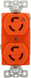 Locking Isolated Ground Receptacle, 15A, 125 V, NEMA L5-15, Orange, Industrial Grade