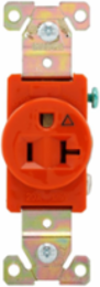 Single Receptacle, Isolated Ground, 20A, 125 V, NEMA 5-20R, Orange, Extra Heavy-Duty Industrial