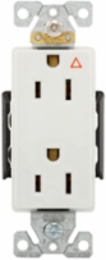 Decorator Duplex Receptacle, Isolated Ground, 15A, 125V, NEMA 5-15R, White, Glass-Filled Nylon