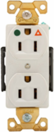 Duplex Receptacle, Hospital Grade, Isolated Ground, 15A, 125V, NEMA 5-15R, White, Glass-Filled Nylon