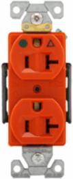 Duplex Receptacle, Hospital Grade, Heavy-Duty, 20A, 125V, 5-20R, Orange