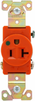 Single Receptacle, Hospital Grade, Extra Heavy-Duty, 20A, 125V, 5-20R, Orange