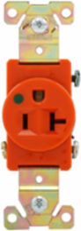 Single Receptacle, Hospital Grade, Extra Heavy-Duty, 20A, 125V, 5-20R, Orange