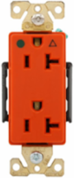 Duplex Receptacle, Hospital Grade, Decorator, Extra Heavy-Duty, 20A, 125V, 5-20R, Orange