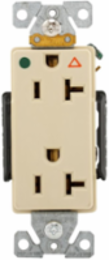 Duplex Receptacle, Hospital Grade, Decorator, Extra Heavy-Duty, 20A, 125V, 5-20R, Ivory