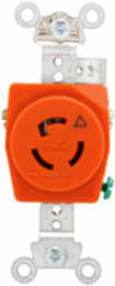 Locking Isolated Ground Receptacle, Single, 15A, 125V, L5-15, Orange