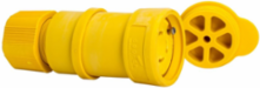 Watertight Locking Connector, 20A, 125/250V, 4-Wire, #18-10 AWG, Yellow, IP67