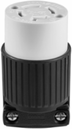 Locking Connector, Standard, 20A, 3-Phase 250V, L15-20, 3-Pole 4-Wire, Black/White