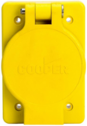 Locking Receptacle, Watertight, Single, 20A, 3-Phase 250V, L15-20, IP67, Yellow