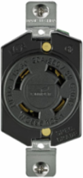 Locking Receptacle, Single, 30A, 3-Phase 250V, L15-30, 3-Pole 4-Wire, Black