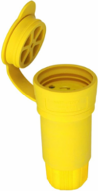Locking Connector, Watertight, 30A, 3Ø 480 V, L16-30, #18-10 AWG, 0.43-1.15 in Cord, Yellow