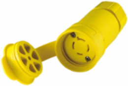 Locking Connector, Watertight, 20A, 3ØY 120/208 V, L18-20, #18-10 AWG, 0.36-0.84 in Cord, Yellow