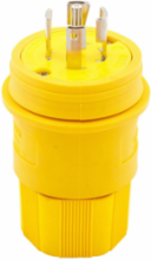 Watertight Locking Plug, 30A, 347/600V 3ØY, 4-Pole 5-Wire, IP67, Yellow