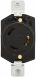 Locking Receptacle, Single, 30A, 125V, L5-30, 2-Pole 3-Wire, Black