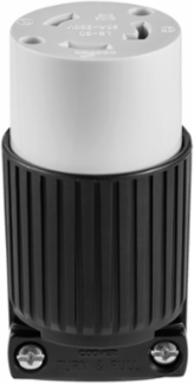 Locking Connector, Standard, 30A, 250V, L6-30, 2-Pole 3-Wire, Black/White