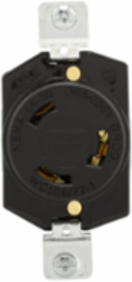 Locking Receptacle, 30A, 250V, L6-30, #14-8 AWG, Industrial, Black