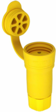 Watertight Locking Connector, 20A, 277V, L7-20, #18-10 AWG, IP67, Yellow