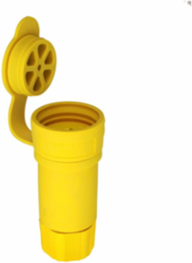 Watertight Locking Connector, 20A, 480V, L8-20, #18-10 AWG, IP67, Yellow
