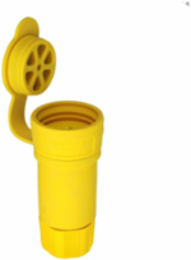 Watertight Locking Connector, 20A, 480V, L8-20, #18-10 AWG, IP67, Yellow