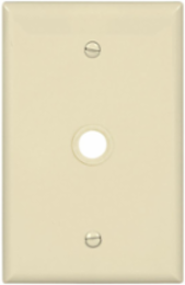 Telephone and Coaxial Wallplate, 1-Gang, Mid-Size, 0.40 in Hole Cutout, Polycarbonate, Almond