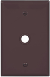Telephone and Coaxial Wallplate, 1-Gang, Mid-Size, 0.40 in Hole Cutout, Polycarbonate, Brown