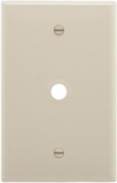 Telephone and Coaxial Wallplate, Single-Gang, Mid-Size, 0.40 in Cutout, Polycarbonate, Light Almond