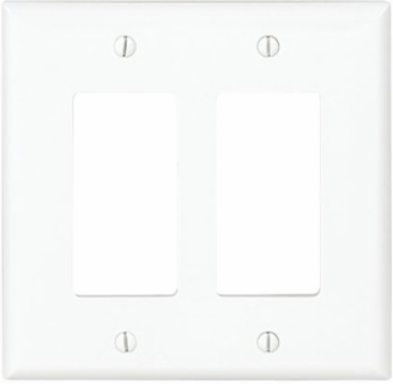 WALLPLATE 2G DECORATOR POLY MID WH