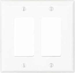 WALLPLATE 2G DECORATOR POLY MID WH