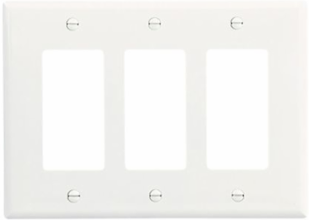 WALLPLATE 3G DECORATOR POLY MID WH