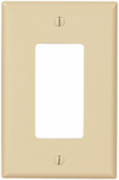 Decorator / GFCI Wallplate, 1-Gang, Mid-Size, Polycarbonate, Ivory