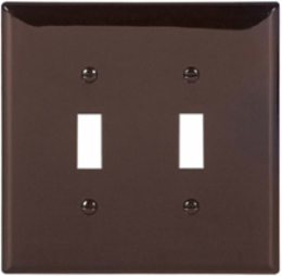 Toggle Wallplate, 2-Gang, Mid-Size, Polycarbonate, Brown