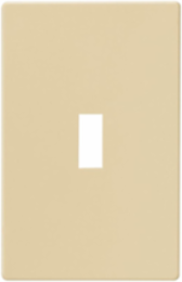 Screwless Wallplate, Toggle Cutout, 1-Gang, Mid-Size, Polycarbonate, Ivory