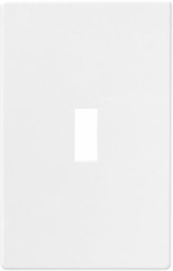 Screwless Wallplate, Toggle Cutout, 1-Gang, Mid-Size, Polycarbonate, White
