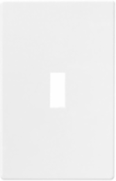 Screwless Wallplate, Toggle Cutout, 1-Gang, Mid-Size, Polycarbonate, White