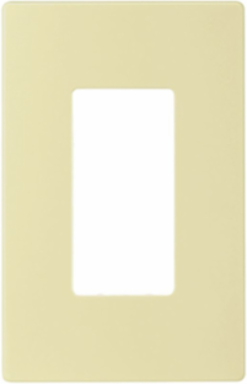 Screwless Wallplate, Decorator, 1-Gang, Mid-Size, Polycarbonate, Almond